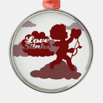 Anti Valentines Day Cupid Love stinks ornaments