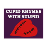 Anti-Valentine's Day: Cupid rhymes with stupid postcards