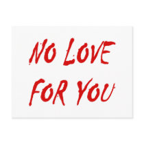 Anti-Valentine's No Love for You Postcards