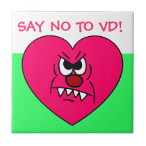 Anti-VD: I hate Valentines Day Angry Heart Face Tiles