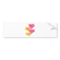 anti vday candy hearts bumper sticker