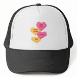 anti vday candy hearts trucker hat