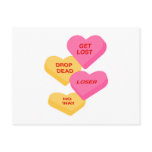 anti vday candy hearts post cards