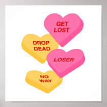 anti vday candy hearts posters