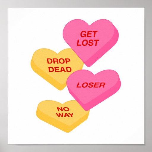 anti vday candy hearts posters