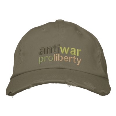 Anti War Embroidered Hats by Libertymaniacs