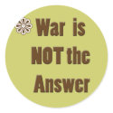 Anti War - War is NOT the Answer message stickers