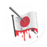 anti-whaling statement harpoon flag round sticker