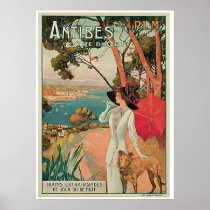 Antibes Côte d'Azur France Retro Poster Art