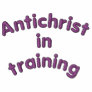Antichrist in training embroidered hoody