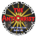 AntiChrist Obama God Round Stickers