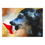 Anticipating Christmas Dog ACEO Art Trading Cards