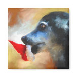 Anticipating Christmas Dog Magnet