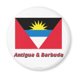 Antigua and Barbuda Flag with Name Refrigerator Magnets