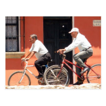 Antigua Cyclists Guatemala Post Card