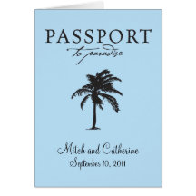 Antigua Passport Wedding Invitation Greeting Card