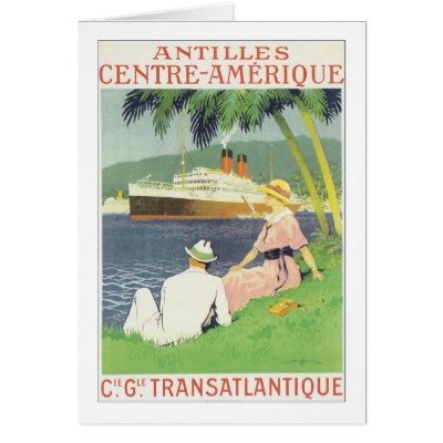 Antilles Centre-Amerique Greeting Card by vintagegiftmall
