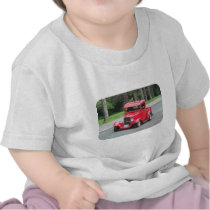 antiqu red pickup from car show t-shirts