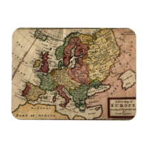 Antiquarian 1721 Map of Europe by Herman Moll Vinyl Magnet