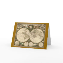 Antique 1660 World Map by Frederick de Wit