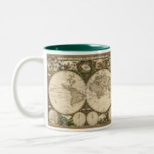 Antique 1660 World Map by Frederick de Wit Mug