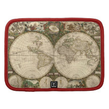 Antique 1660 World Map by Frederick de Wit Planners