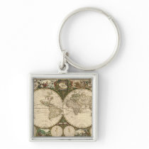 Antique 1660 World Map Chart by Frederick de Wit