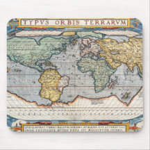 Antique 16th Century World Map Mouse Pad