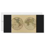 Antique 1786 World Map by William Faden Rack Card