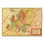 Antique 17th Century Herman Moll Map of Europe Greeting Card