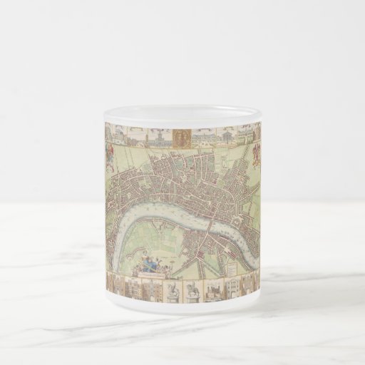 Antique 17th Century Map of London W. Hollar Mugs