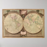 Antique 1808 World Map by Laurie and Whittle Print