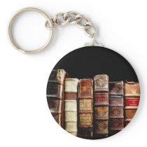 Antique 18th Century Design Leather Binding books Keychains