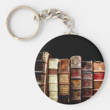 Antique 18th Century Design Leather Binding books Keychains