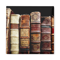 Antique 18th Century Design Leather Binding books Refrigerator Magnets