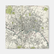 Antique 19th Century Map of Leeds Magnets