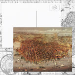 Antique Aerial Map City San Francisco, California Postcard