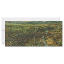 Antique Aerial Map of Los Angeles, California Rack Card