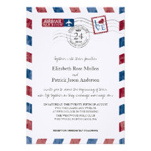 Antique Airmail Wedding Invitation