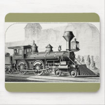 Antique American Locomotive Steam Engine Mousepads