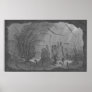 Antique aquarium print seahorses fishes
