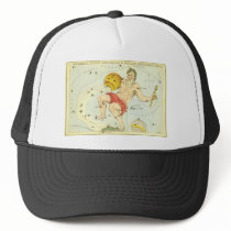 Antique Aquarius, Water Bearer, Signs of Zodiac Trucker Hat