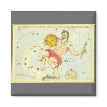 Antique Aquarius, Water Bearer, Signs of Zodiac Fridge Magnet