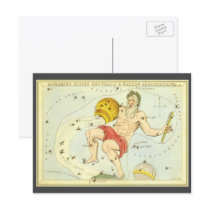 Antique Aquarius, Water Bearer, Signs of Zodiac Postcard
