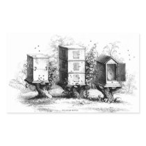 Antique Beekeeping Beehives Stickers