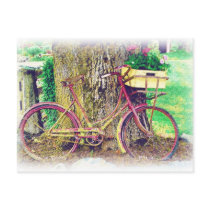 Antique Bike with Flower Basket
