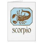 Antique Blue Scorpio Greeting Card