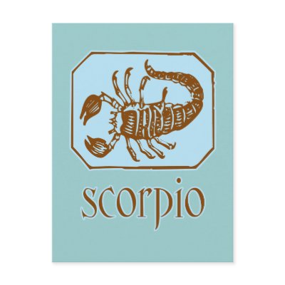 Antique Blue Scorpio Postcards by ZodiacAttack