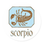 Antique Blue Scorpio Stickers