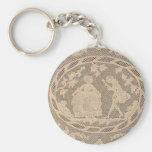 Antique Bobbin Lace withe Courting Couple Key Chain